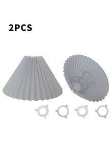 2个布艺褶皱灯罩，适用于酒店、民宿、卧室装饰，可作落地灯、壁灯、台灯灯罩使用，可拆卸布艺灯罩，褶皱设计，尺寸：2.95英寸 x 9.65英寸 x 6.3英寸 - 彩色 - 查看 11