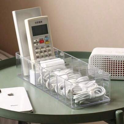 1pc Dust-Proof Cable Management Box, Hub Organizer Box, Desktop Data Cable Storage Box For Phone Charger, Power Cord Clips