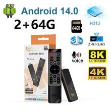 Q96 OHP Stick de TV inteligente TV98 ATV X9, sistema Android 14, chip Allwinner H313, compatible con actualización OTA, 64GB de almacenamiento, compatible con resolución 8K/4K, reproductor multimedia, WiFi 4G/5G, HDR10 y control remoto por voz - Negro - Ver 2