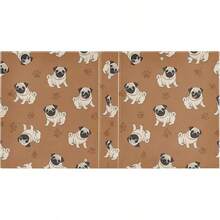 Carpeta de 3 anillos impresa de 1.5 pulgadas, carpeta de anillos en D con bolsillos, carpetas decorativas para la escuela universitaria u oficina, lindo perro pug café - talla únicax2 - Ver 10