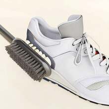 فرشاة تنظيف جلد الغزال ذات المقبض الطويل والوجهين، منظف بوت رياضية، مزيل بقع وغبار للأحذية والأمتعة، أداة تنظيف منزلية - متعدد الألوان - مشاهدة 4