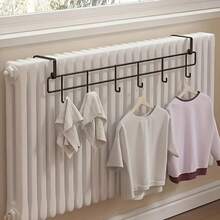 Heated Wall-Mounted Drying Rack - Metal Wall-Mounted Storage & Organization Rack With Multiple Hooks, Can Hold Shoes, Clothes And Accessories, Space-Saving Design, Suitable For Home And Office, Clothes Drying Rack