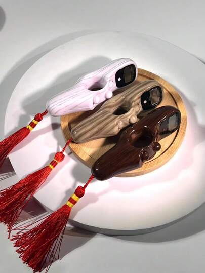 Red Tassel Prayer Beads With LCD Digital Counter, Wooden Grain Rotating Bead Design, Convenient For Prayer Counting, People Counting And Other Functions