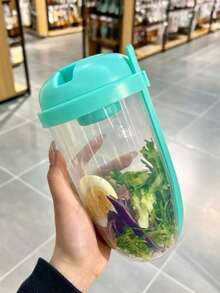 1pc Salad Cup With Lid & Fork, Fresh Salad Dressing Cup, Lunch Box, Fitness Food Seasoning Cup, Salad Bowl, Salad Shaker Cup, Plastic Healthy Salad Container With Fork, Salad Sauce Rack, Picnic Lunch Breakfast Salad Cup, Kitchen Supplies, Kitchen Gadgets, Kitchen Accessories, Back To School Essentials, Suitable For Portable Breakfast Vegetables And Fruits, 1000ml/33.8oz - Multicolor - View 15