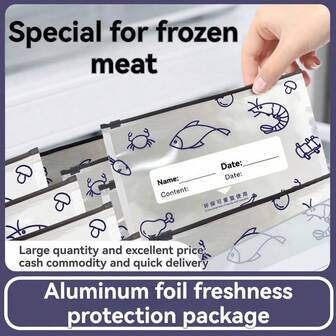 30 piezas Bolsas de almacenamiento de alimentos de aluminio reutilizables con cierre hermético, bolsas esenciales de cocina con cierre tipo cremallera para empacar, almacenar y preservar alimentos en el refrigerador o congelador - Bolsas a prueba de olores