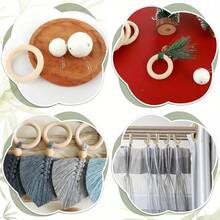 6/12/20pcs Natural Wood Rings For Crafts, Macrame Rings For DIY, Wooden Rings Without Paint, Pendant Connectors, Multiple Sizes Available