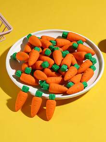 40个装复活节胡萝卜橡皮擦，迷你橡皮擦，蔬菜造型，秋季派对小礼物，创意桌面装饰，便携实用，可爱伴侣，生日/节日/派对礼物，复活节礼物 - 彩色 - 查看 3