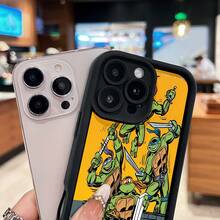 Funda para móvil de las  con diseño de fiesta de pizza, compatible con teléfonos ,  17,  16 Pro Max,  15 Pro Max,  13 y  12. Fabricada en TPU, ofrece protección contra golpes y caídas. Ideal para fans de todas las edades; un regalo perfecto para cumpleaños, amigos y Halloween. - Negro - Ver 2