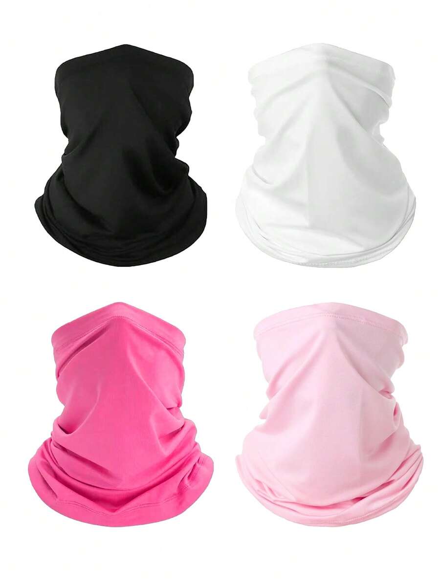 1 pieza/2 piezas Máscara facial elástica y transpirable de unicolor y estampada, pasamontañas versátil para uso diario al aire libre, senderismo, pesca, etc. - Multicolor - Ver 1