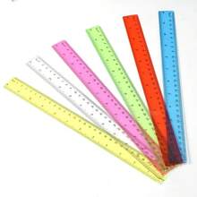 6/12支装 12英寸塑料尺 - 柔韧透明多色尺，适合开学季用品，带有厘米和英寸刻度，是教室、办公室、教师和学生的理想之选。办公及学习用品 - 彩色 - 查看 7