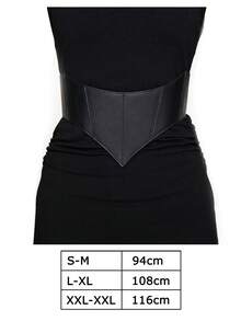 1 件女士性感深色哥特式松紧腰带，PU 皮革恶魔蝙蝠装饰，适合万圣节派对 - 黑色 - 查看 6