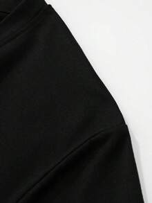 Camiseta de cuello redondo de manga corta con estampado blanco informal para niño preadolescente en verano - Negro - Ver 7