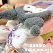 Hello Kitty毛绒卡包钥匙扣，可爱Sanrio毛绒卡包，照片展示挂件，学生证卡包，卡片收纳袋，萌趣照片卡展示盒，精美礼品袋，情人节礼物装饰品 - 彩色 - 查看 2