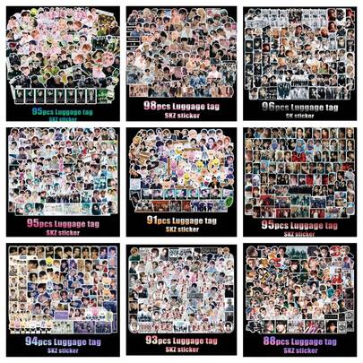 STRAYKIDS//Kpop 贴纸、Giant、Hop 等专辑贴纸、明星周边贴纸、水瓶贴纸、DIY 剪贴簿贴纸、行李贴纸、PermissiontoDance 专辑可爱贴纸