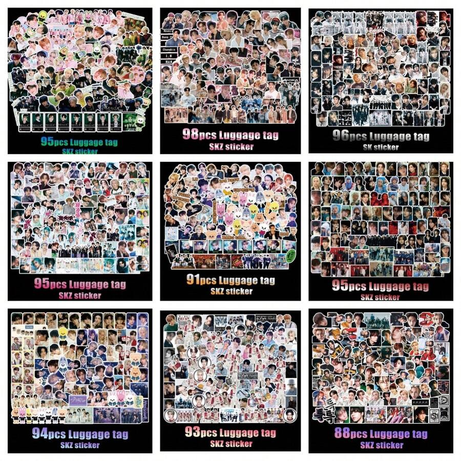 STRAYKIDS//Kpop 贴纸、Giant、Hop 等专辑贴纸、明星周边贴纸、水瓶贴纸、DIY 剪贴簿贴纸、行李贴纸、PermissiontoDance 专辑可爱贴纸 - 彩色 - 查看 1