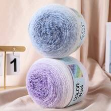 200g Gradient Chunky Knitting Yarn, Rainbow Color Variegated Yarn For DIY Hand Knitting, Crochet, Fashion Sweaters, Shawls, Coats, Headbands, Hats, Accessories