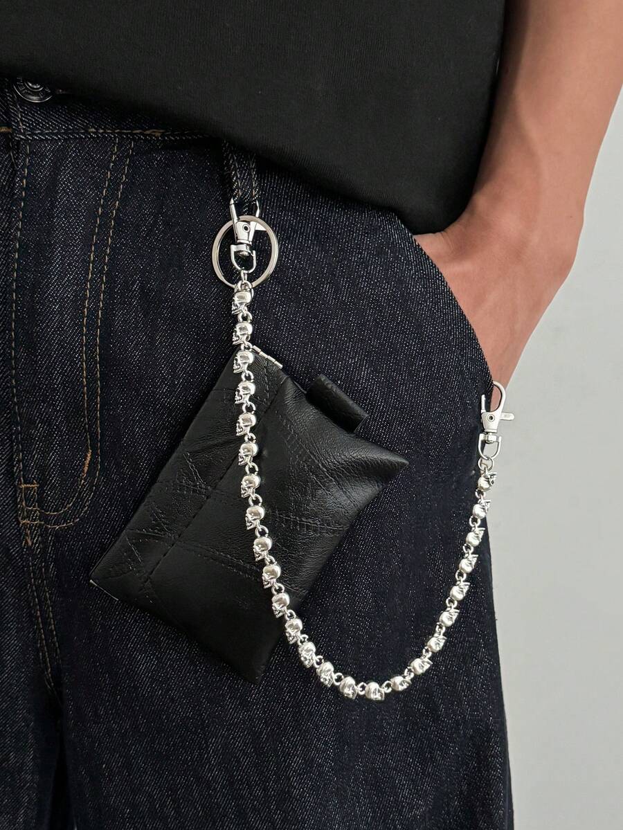 Mặt dây chuyền hình đầu lâu phong cách Gothic bằng da ghép mảnh, kèm dây chuyền trang sức đa năng, phù hợp cho kỳ nghỉ, tiệc tùng, thường ngày, phong cách đường phố, đám cưới, cặp đôi, ngày lễ, sinh nhật, nhạc Rock, Hip-Hop.