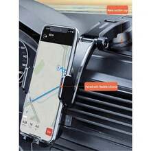 1pc New Car Air Vent Mount Phone Holder, Adjustable Navigation Bracket With Auto Lock Suction Cup Compatible With IPhone, Android Phone, Gift For Birthday, Family, Friends For Summer Air Vent Phone Holder, Car Accessories, Car Phone Holder Car Accessories Phone Accessories Phone Holder For Car Car Phone Holder Phone Holder For Car Compatible With IPhone, Android Phone, Gift For Birthday, Family, Friends For Winter Gifts Birthday Driving Strong Load-Bearing - Grey - View 4