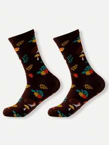 2/5/10 Pairs Random Fashionable Versstile Creative AB Asymmetrical High Top Socks With Cartoon Animal, Tool, And Character Patterns - Multicolor - View 5