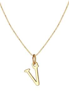 1pc A-Z Letter Necklace | Stainless Steel Minimalist Everyday Jewelry Gift - Yellow Gold - View 29