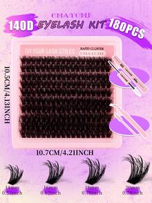 Kit De Extensão De Cílios 200/180/160 Peças, 14-20Mm, Conjunto Diy Para Extensão De Cílios Com Cola, Selante, Pinça, Pincel, Cílios Postiços Grossos Em Tufo 120D+140D+160D, Longos E Macios, Efeito Olho De Gato, Ideal Para Maquiagem, Festas, Viagens, Presente Perfeito Para Mulheres, Namorada E Mãe. - Multicolorido - Ver 6