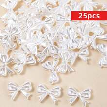Yiwu Qiyou Accessories Co., LTD 25pcs 19mm Pink And White,Valentine's Day Colors,Bow Style Beads For Jewelry Making DIY Couple Bracelet Necklace Handicrafts Small Business Supplies - 19*15mm Pearl Bow - View 2