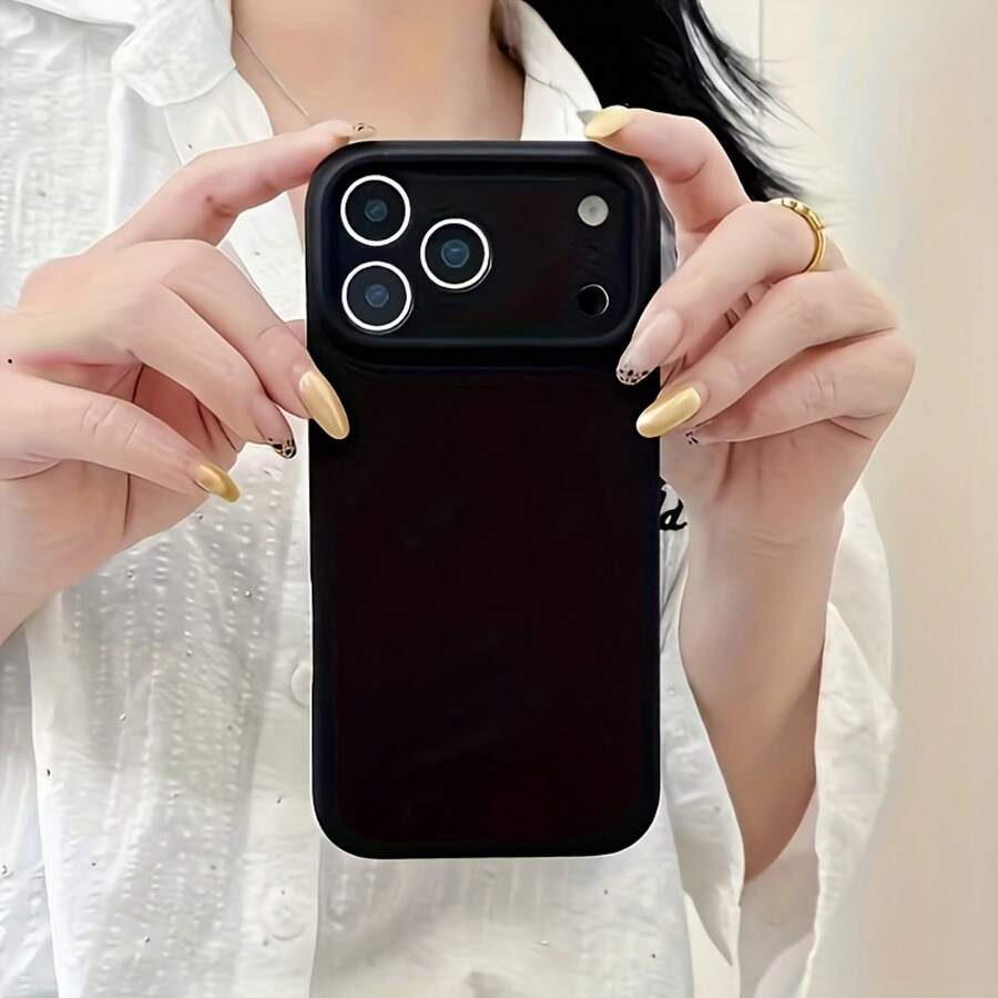 Funda para teléfono compatible con iPhone 17 Air/16e/15/14/13 Pro, Pro Max, Plus, orificio de precisión + funda suave, agarre cómodo, colores ricos y versátiles, a prueba de golpes, adecuada para hombres y mujeres - Negro - Ver 1