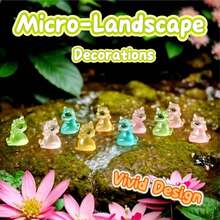 10 Stück Mini Landschaft Leuchteinhorn Dekorationen, DIY Creme Gel Accessoires, gestanzte Dekoration, Mini handgemachte Auto Dekorationen, leuchtende kreative Mini Landschaft Harz Teile, leuchtende kleine Dekorationen, Party Geschenke, Valentinstag, Neujahr kleine Geschenke (zufällige Farben und Stile)