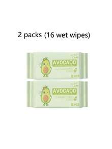 128包（每包8张）一次性便携牛油果湿巾，日常清洁湿巾，大尺寸耐用，方便携带 - 彩色 - 查看 8