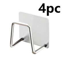 1/2/4 piezas Soporte de esponja de acero inoxidable, estante para utensilios montado en la pared, estante de almacenamiento de bolsa de bolas para fregadero de cocina (Plata) - Multicolor - Ver 12