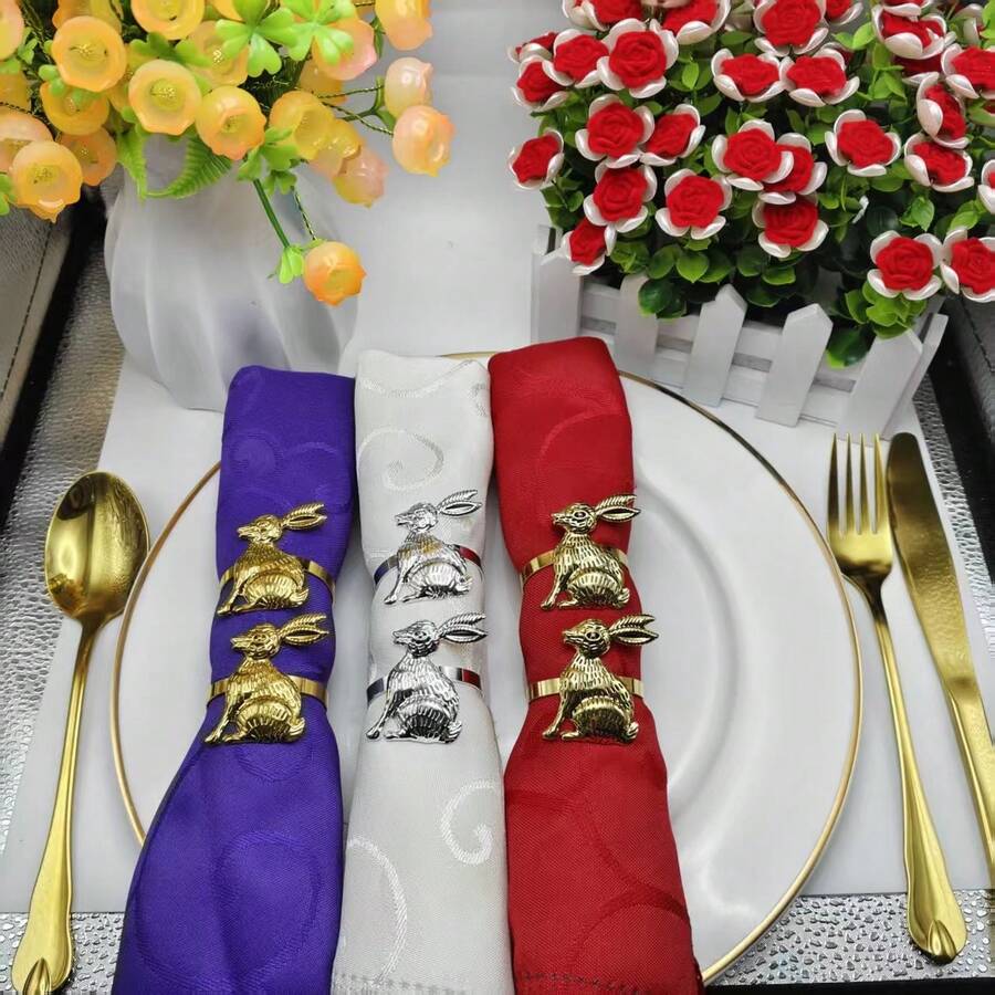 Wholesale Metal Rabbit Napkin Rings, Napkin Holders For Restaurants And Hotels - Multicolor - View 1