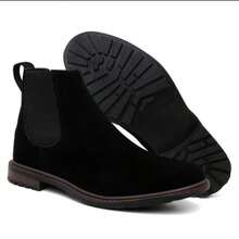 Men's Chelsea Boot In Leather With Stitched Sole, Country Style, Easy To Slip On, Summer Promotion, Christmas Gift - Black - View 4