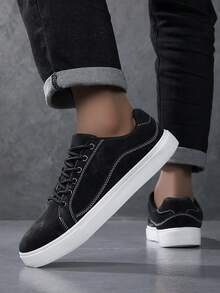 Men's Sports Shoes, Men's Casual Shoes,Fashionable And Personalized Street Student Handsome Shoes, Lace Up Men's Shoes, Men's Board Shoes - Black - View 5
