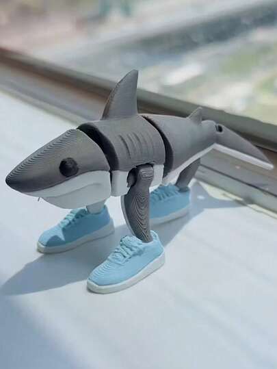 Tralalero Tralala Movable Shark Sneaker Abstract Art Desktop Decor - Sturdy Plastic Whimsical Home Accessory, Ideal Gift For Halloween And Christmas, Fun Decorative Piece For Year-Round Room Decor, Unique Design