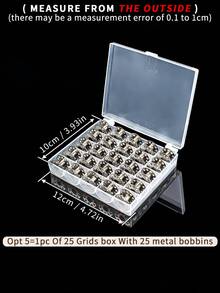 1个透明缝纫线轴收纳盒，多功能梭芯整理盒，适用于塑料和金属梭芯，有25槽和36槽两种尺寸可选 - 無色 - 查看 13