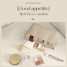 1pc Felt Fabric Organizer Bag, Multi-Functional Washable Large Capacity Makeup Bag, Cosmetic Bag, Storage Caddy For Desk, Toiletry Bag, Household Organizer