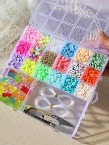 1 صندوق متعدد الألوان الخرز الزجاجي طقم مع حرف , قلب , ابتسامة وجه , شكل نجم DIY صنع المجوهرات اكسسوارات الى قلادة , سوار , اقراط , كفر موبايل اكسسوارت - متعدد الألوان - مشاهدة 5