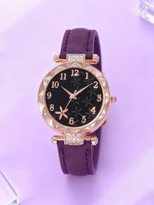 2pcs/Set Girls' Elegant Fashion Cute Floral Dial Quartz Watch With Floral Bracelet, Suitable For Girls' Daily Wear, Perfect For Girls' Party, Back To School, Vacation, Travel, Birthday, Holiday Decoration, Christmas Gift For Girls, Ideal Gift For Girls, Girls' Accessory - Multicolor - View 7