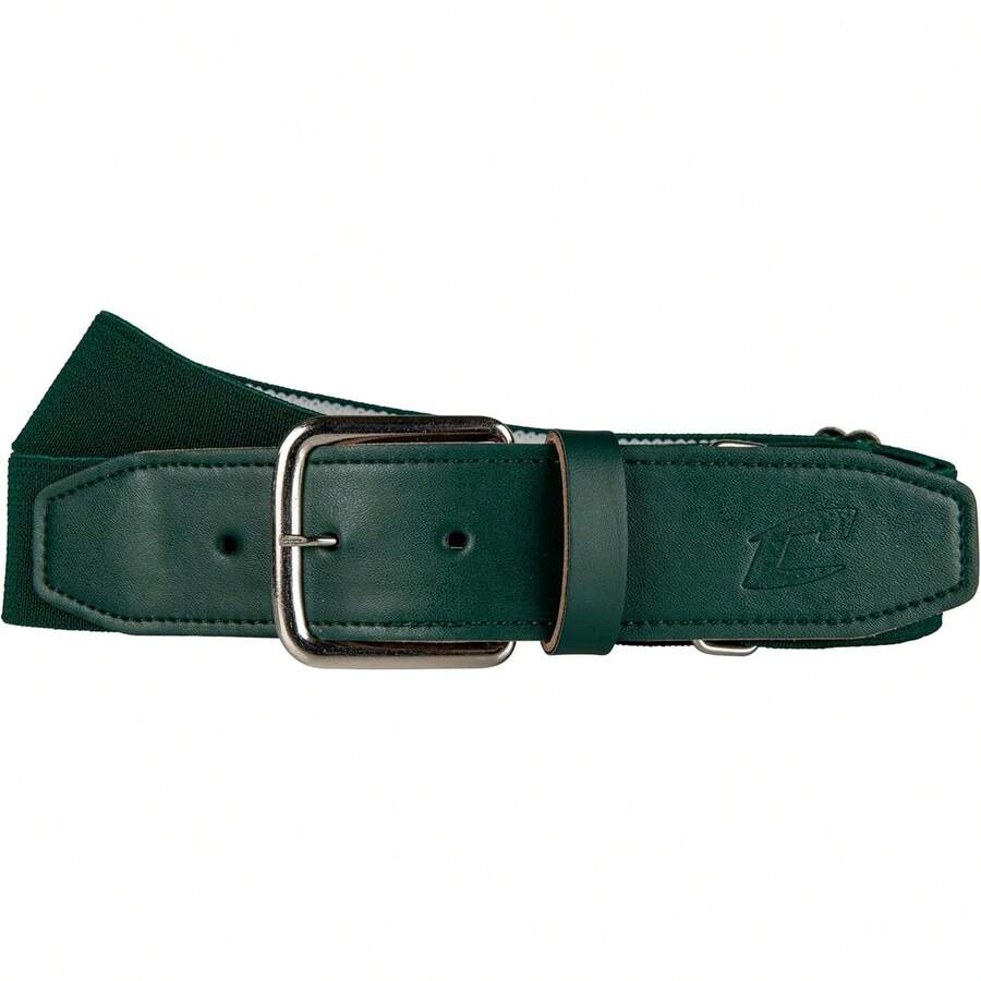 Cinturón de béisbol Champro Brute con pestaña de cuero, cinturón de béisbol Brute para hombres - Verde bosque - Ver 1