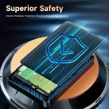New Model For 2025, RUSHBGM 4TB Portable High-Speed Mobile Hard Disk HDD, 4TB Large-Capacity USB 3.0 Portable Hard Disk HDD, Shock-Resistant, Drop-Proof, Supports UASP+TRIM Dual Acceleration Protocol, Effectively Reduces Latency, Improves Reading And - Black - View 4