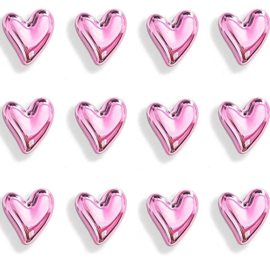 12PCS Refrigerator Magnets Pink Magnets For Fridge 0.83in Small Heart Cute Decorative Magnet Set For Home Kitchen Office Whiteboard Decor - Pink - View 1