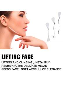 1 Set (40pcs) Face Stickers (With 3 Strings) - White - View 2