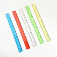 6/12支装 12英寸塑料尺 - 柔韧透明多色尺，适合开学季用品，带有厘米和英寸刻度，是教室、办公室、教师和学生的理想之选。办公及学习用品 - 彩色 - 查看 5