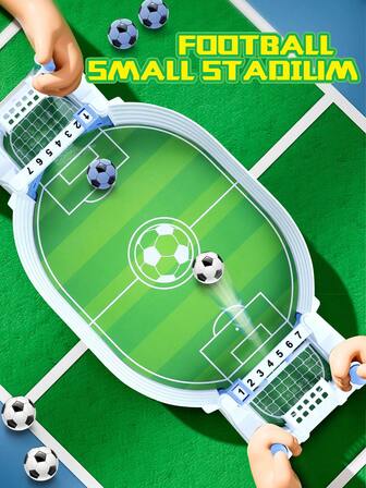 桌面足球游戏，双人对战，带计分功能，互动式足球场游戏，适合朋友聚会、团队建设，包含足球桌、2个足球、记分牌（球和配件颜色随机），圣诞礼物
