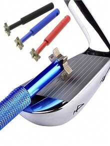 1 Set Premium Golf Club Groove Sharpener And Cleaner - Perfect For Sharpening And Cleaning Grooves, Improve Your Game - Includes 6 Interchangeable Sharpening Heads And Protective Case - Multicolor - View 2