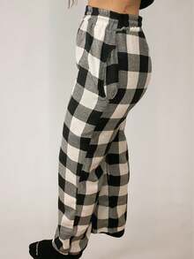 Women's Plaid Sleep Pants - màu đen - Xem 4