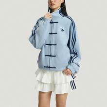 adidas originals CTT FW25 3.1 SOFT 男女同款新中式運動寬鬆立領條紋拉鍊夾克KT3846藍色 - 藍色 - 查看 2