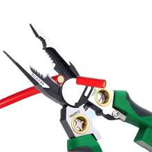 1pc 8-In-1 Multifunctional Pointed Nose Pliers, Electrical Crimping Tool, Cable Cutter, Wire Stripper, Wire Winding & Pressing Pliers, Manual Wire Cutting Stripper, Multifunctional Electrician Pliers, Wire Cutter