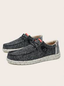 男士休闲乐福鞋，时尚百搭，EVA软底，舒适耐穿 - 黑灰 - 查看 4