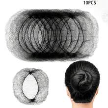 10/20pcs Invisible Nylon Hair Nets For Food Service Staff, Kitchen Hair Nets, 20 Inch, Solid Color Hairnets, Suitable For Restaurant Servers, Flight Attendants, Dancers, Doctors, Nurses - Black - View 14